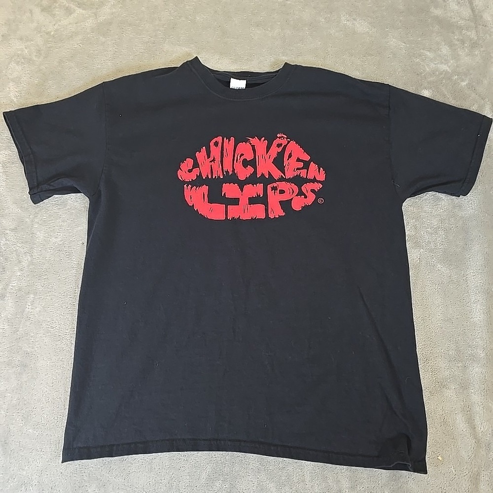 Vintage Chicken Lips Shirt Large Black Y2K Band Tee Music Streetwear‎ Casual